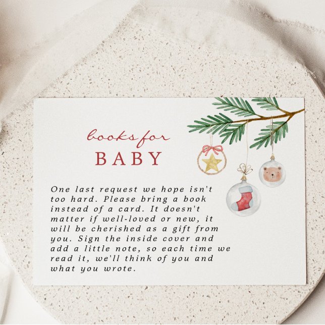 Merry Little Christmas Baby Shower Books for Baby  Enclosure Card (Creator Uploaded)