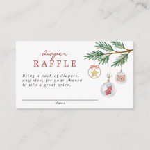 Merry Little Christmas Baby Shower Diaper Raffle