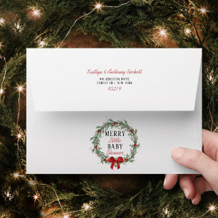 Merry Little Christmas Baby Shower Envelope