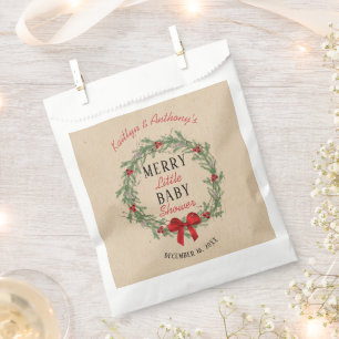 Merry Little Christmas Baby Shower Favour Bags