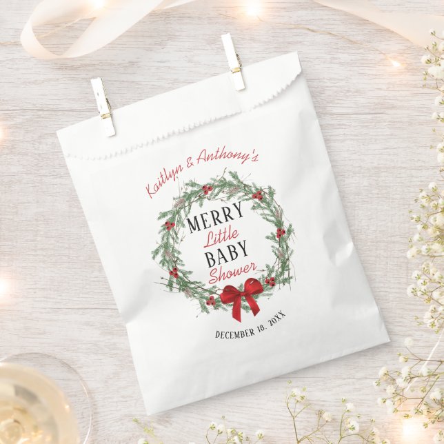 Merry Little Christmas Baby Shower Favour Bags (Clipped)