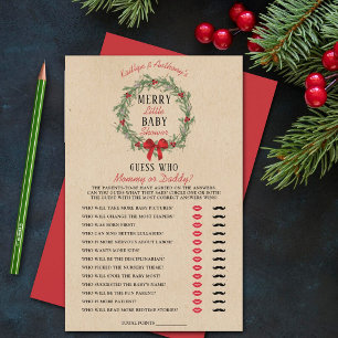 Merry Little Christmas Baby Shower Guess Who Game
