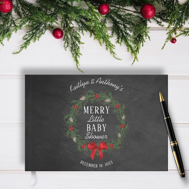 Merry Little Christmas Baby Shower Guest Book (Creator Uploaded)