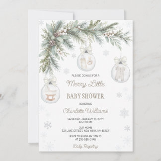 Merry Little Christmas Baby Shower Invitation