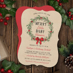 Merry Little Christmas Baby Shower Invitation<br><div class="desc">Celebrate in style with these trendy baby shower invitations. The design is easy to personalise with your own wording and your family and friends will be thrilled when they receive these fabulous party invites.</div>