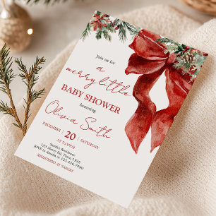 Merry Little Christmas Baby Shower Invitation