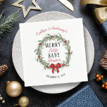 Merry Little Christmas Baby Shower Napkin<br><div class="desc">Celebrate in style with these trendy baby shower napkins. This design is easy to personalise with your special event wording and your guests will be thrilled when they see these fabulous napkins.</div>