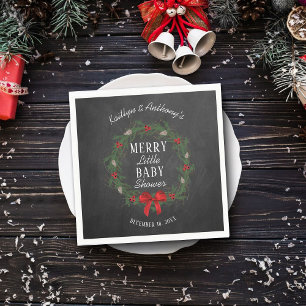Merry Little Christmas Baby Shower Napkin