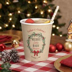 Merry Little Christmas Baby Shower Paper Cups