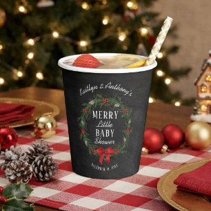 Merry Little Christmas Baby Shower Paper Cups