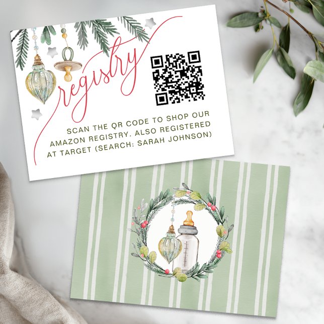 Merry Little Christmas Baby Shower Registry Card (Registry Card)