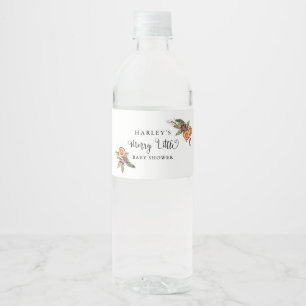 Merry Little Christmas Baby Shower Water Bottle Label