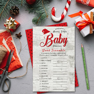 Merry Little Christmas Baby Shower Word Scramble
