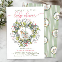 Merry Little Christmas Baby Shower Wreath