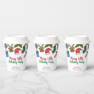 Merry Little Christmas Birthday Custom Paper cup