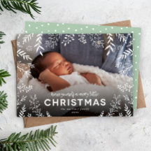 Merry Little Christmas Botanical Overlay Photo