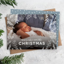Merry Little Christmas Botanical Overlay Photo