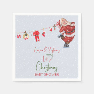 Merry Little Christmas Boy Girl Winter Baby Shower Napkin