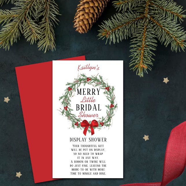 Merry Little Christmas Bridal Display Shower Enclosure Card (Creator Uploaded)