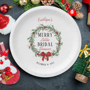 Merry Little Christmas Bridal Shower Paper Plate