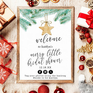 Merry Little Christmas Bridal Shower Welcome Poster