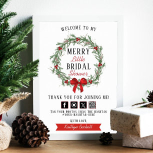 Merry Little Christmas Bridal Shower Welcome Poster