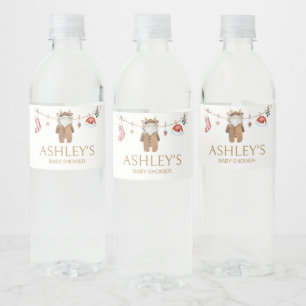 Merry Little Christmas Clothes Baby Shower Water Bottle Label