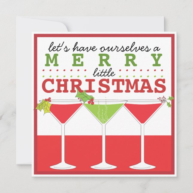 Merry Little Christmas Cocktail Party Invitation (Front)