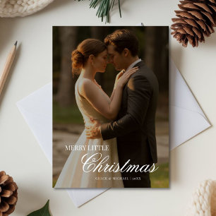 Merry Little Christmas Cozy Couple Greeting Holiday Card