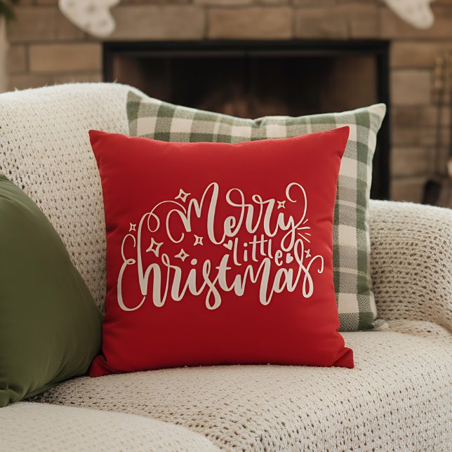 Merry little Christmas Cushion (christmas pillow)