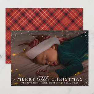 Merry Little Christmas   Cute Baby Holiday Photo Invitation