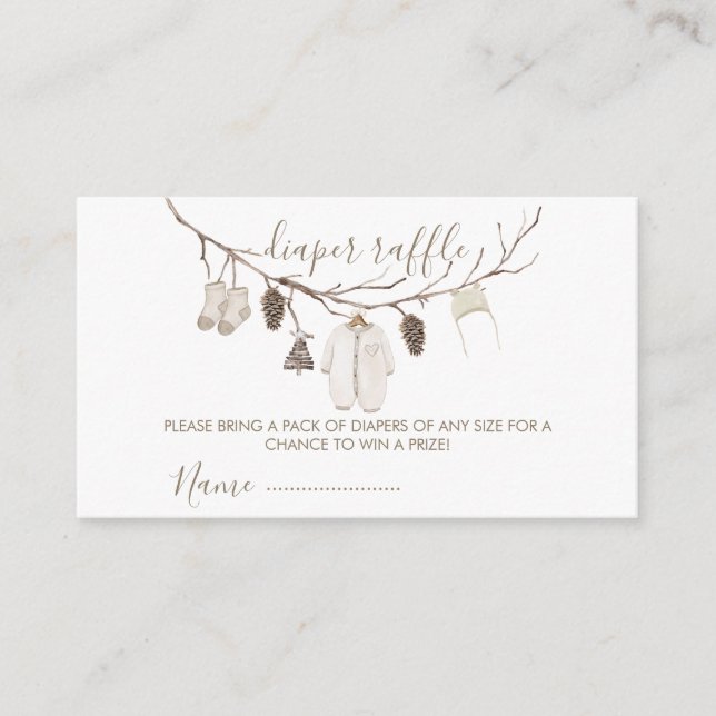 Merry Little Christmas  Diaper Raffle Baby Shower  Enclosure Card (Front)