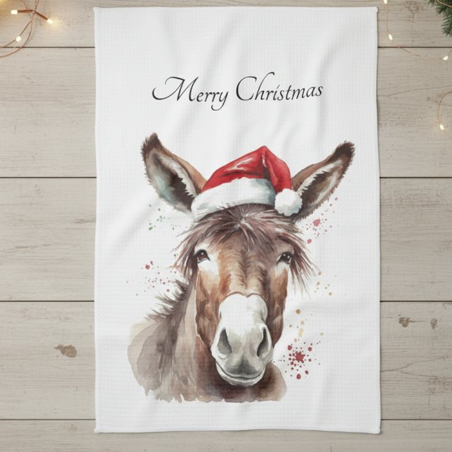 Merry Little Christmas Donkey, custom Tea Towel (Creator Uploaded)