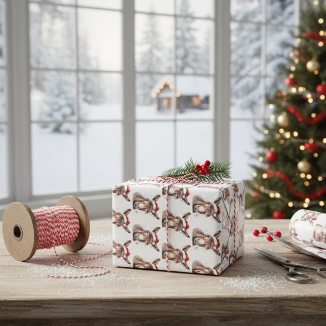 Merry Little Christmas Donkey Wrapping Paper Sheet (Creator Uploaded)