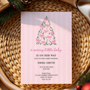 merry little christmas doodle tree baby shower invitation