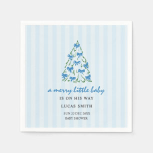 merry little christmas doodle tree baby shower napkin