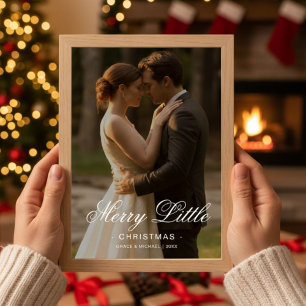 Merry Little Christmas Elegant Couple Card
