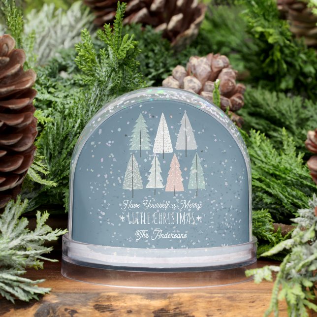 Merry Little Christmas Family Photo Snow Globe (Winter)