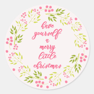 Merry little Christmas - Flower Wreath Sticker