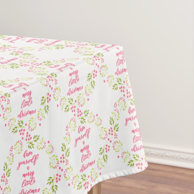 Merry little Christmas - Flower Wreath Tablecloth (In Situ)