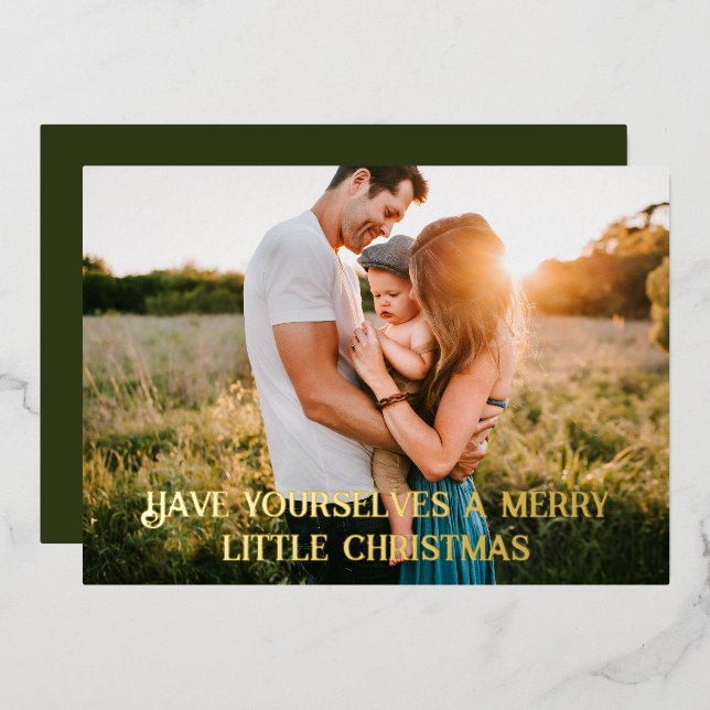 Merry Little Christmas Foil Holiday Card (Front/Back)