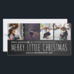 Merry Little Christmas Four Photo Chalkboard Holiday Card<br><div class="desc">Merry Little Christmas Four Photo Chalkboard</div>
