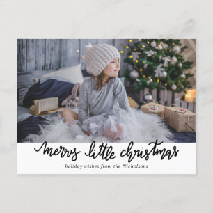 Merry Little Christmas Handwritten Holiday Photo