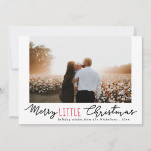 Merry Little Christmas Handwritten Script   Photo Holiday Card