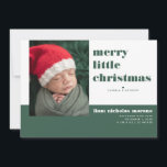 Merry Little Christmas Holiday Birth Announcement<br><div class="desc">"Merry Little Christmas". This minimal typography Christmas birth announcement highlights your imagery with fresh, modern typefaces. Customise with a photo, and birth stats. Additional 5 photo collage on the back. Add your custom wording to this design by using the "Edit this design template" boxes on the right hand side of...</div>