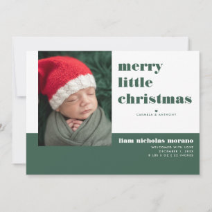 Merry Little Christmas Holiday Birth Announcement