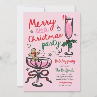 Merry Little Christmas Holiday Cocktail Party Invitation