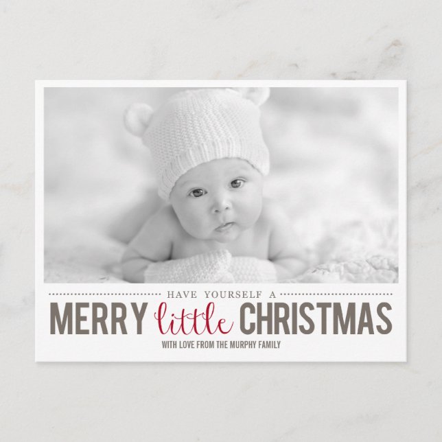 Merry Little Christmas Holiday Photo Card (Front)