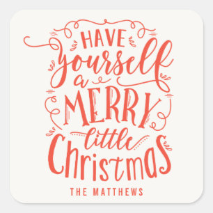 Merry Little Christmas Holiday Sticker or Labels
