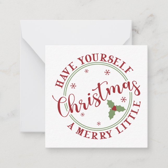 Merry Little Christmas Holly Holiday Card (Front)